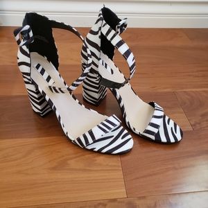 Zebra Print High Heels Size 8